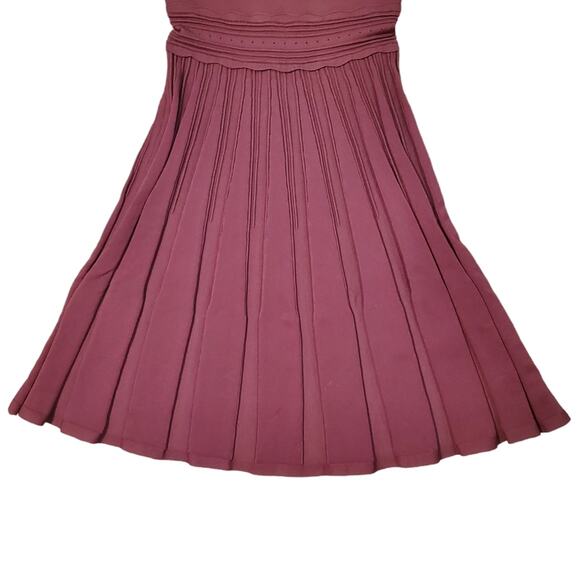 Ted Baker London Dorlean Scallop Trim Skater Dress In Burgundy Sz  4 US supposed - Picture 4 of 11
